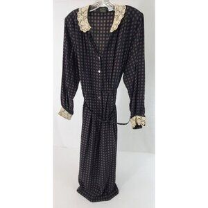Vintage Alcott & Andrews Blue Long Sleeve 100% Silk Dress Women's Size 8